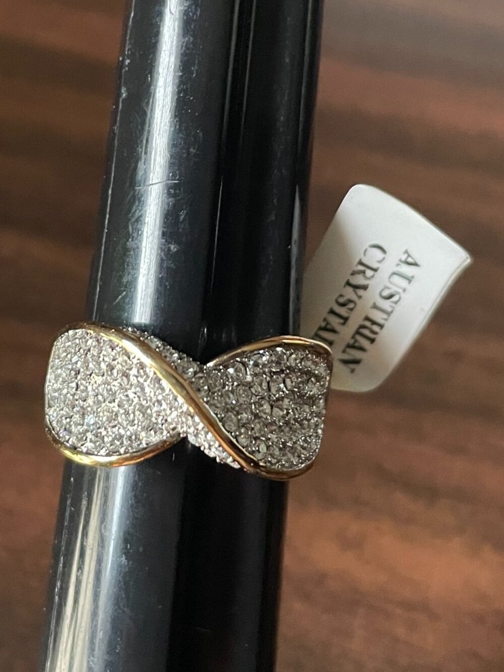 NWT Lia Sophia Gold-Tone Austrian Crystal Ring Size 9